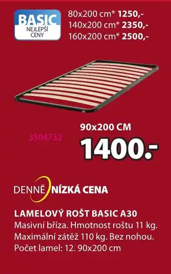 JYSK LAMELOVÝ ROŠT BASIC A30 nabídka