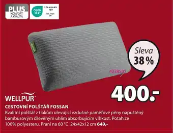JYSK CESTOVNÍ POLŠTÁŘ FOSSAN nabídka