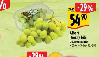 Albert Albert hrozny bílé bezsemenné 500 g nabídka