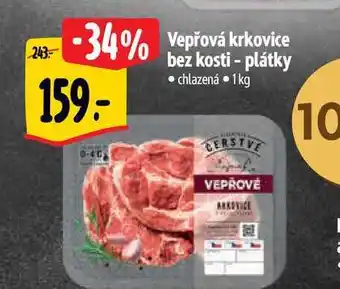 Albert Vepřová krkovice bez kosti - plátky 1 kg nabídka