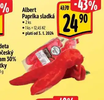 Albert Albert paprika sladká • 2 ks nabídka