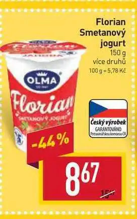 Billa Florian smetanový jogurt 150 g nabídka
