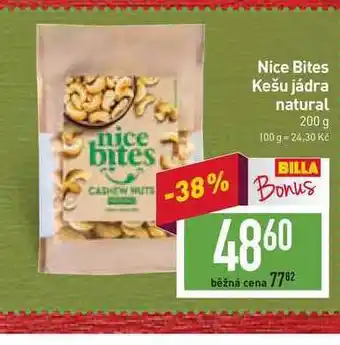 Billa Nice bites kešu jádra natural 200 g nabídka
