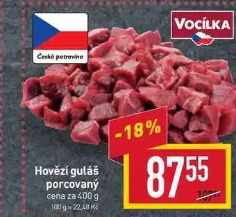 Billa Hovězí guláš porcovaný cena za 400 g nabídka