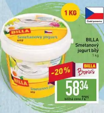 Billa Billa smetanový jogurt bílý 1 kg nabídka