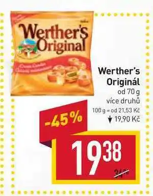Billa Werther's originál od 70 g nabídka