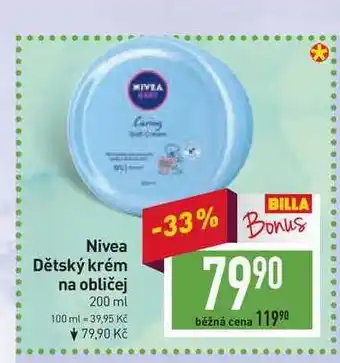 Billa Nivea dětský krém na obličej 200 ml nabídka