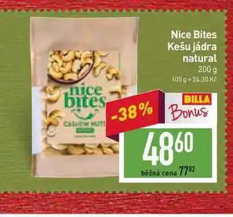 Billa Nice bites kešu jádra natural 200 g nabídka
