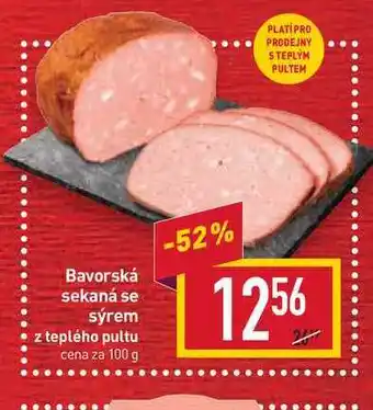 Billa Bavorská sekaná se sýrem z teplého pultu cena za 100 g nabídka