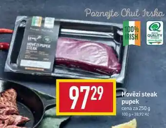 Billa Hovězí steak pupek cena za 250 g nabídka