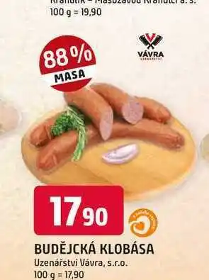 Trefa Budějcká klobása 100g nabídka