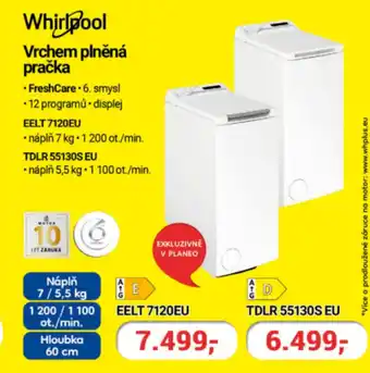 Planeo Elektro Whirlpool Vrchem plněná pračka nabídka