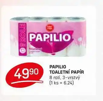 Flop Papilio toaletní papír 8 rolí, 3-vrstvý nabídka