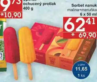 Jip Sorbet nanuk malina+meruňka, 6 x 50 ml nabídka