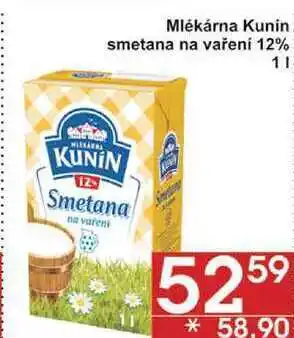 Jip Mlékárna kunin smetana na vaření 12%, 1 l nabídka