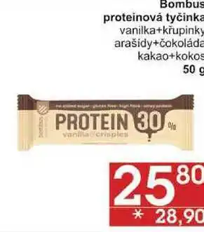 Bombus proteinová tyčinka vanilka+křupinky, 50 g