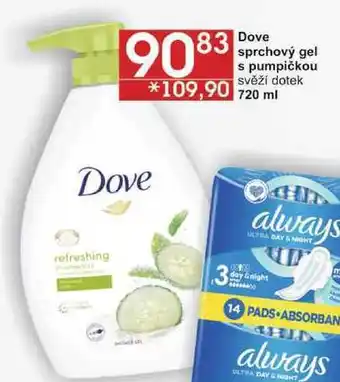 Jip Dove sprchový gel s pumpičkou svěží dotek, 720 ml nabídka