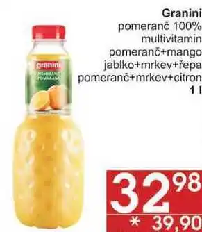 Jip Granini pomeranč 100%, 1 l nabídka