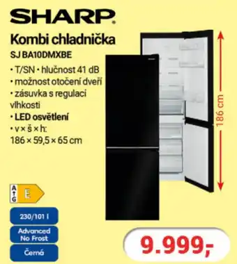 Planeo Elektro SHARP. Kombi chladnička SJ BA10DMXBE nabídka