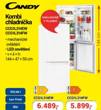 Planeo Elektro CANDY Kombi chladnička CCG1L314EW CCG1L314FW nabídka