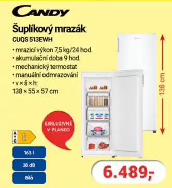 Planeo Elektro CANDY Šuplíkový mrazák CUQS 513EWH nabídka