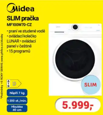 Planeo Elektro Midea SLIM pračka MF100W70-CZ nabídka