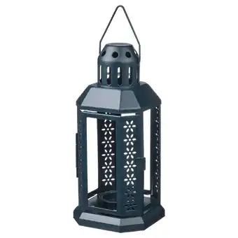 IKEA Enrum lucerna na čaj.svíčku, vnitř./venk., černomodrá, 22 cm nabídka