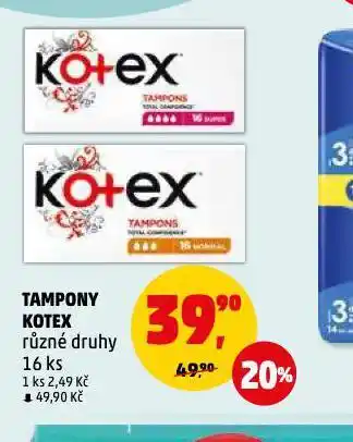 Penny Market Kotex tampony nabídka