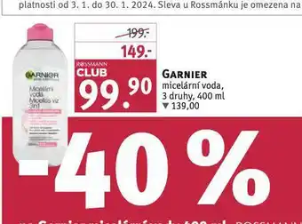 Rossmann Garnier micelární voda nabídka
