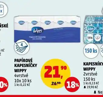 Penny Market Wippy papírové kapesníky nabídka