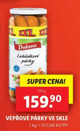 Lidl VEPŘOVÉ PÁRKY VE SKLE nabídka