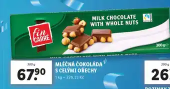 Lidl MLÉČNÁ ČOKOLÁDA S CELÝMI OŘECHY nabídka