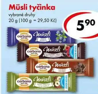 CBA Müsli tyčinka, 20 g nabídka