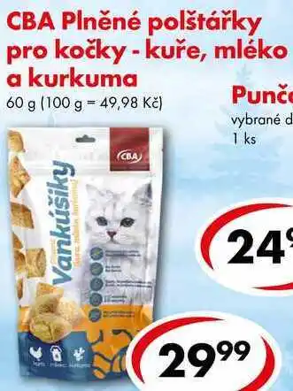 CBA Cba plněné polštářky pro kočky - kuře, mléko a kurkuma, 60 g nabídka