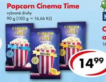 CBA Popcorn cinema time, 90 g nabídka