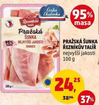 Penny Market Pražská šunka řezníkův talíř nejvyšší jakosti, 100 g nabídka