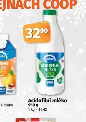 Coop Acidofilní mléko nabídka