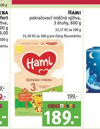 Rossmann Hami pokračovací mléčná výživa nabídka