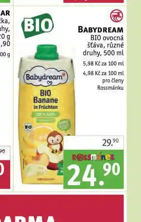 Rossmann Babydream bio ovocná šťáva nabídka