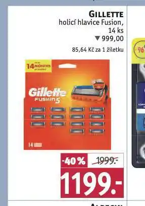Rossmann Gillette holicí hlavice fusion nabídka