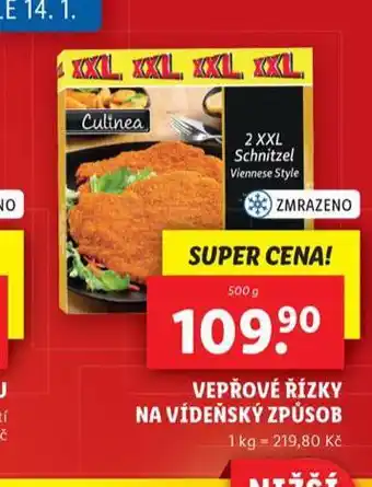 Lidl Vepřové řízky na vídeňský způsob nabídka
