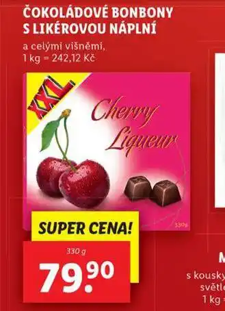 Lidl Čokoládové bonbony s likérovou náplní nabídka