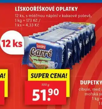 Lidl Lískooříškové oplatky nabídka