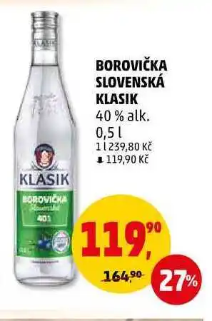 Penny Market Borovička slovenská klasik 40% alk., 0,5 l nabídka