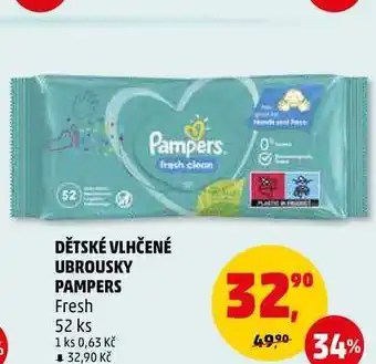 Penny Market Dětské vlhčené ubrousky pampers fresh, 52 ks nabídka