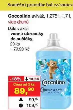 Barvy a laky drogerie Coccolino aviváž, 1,275l nabídka