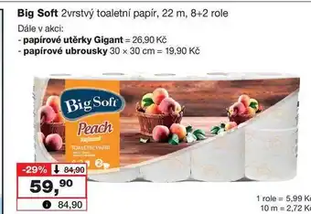 Barvy a laky drogerie Big soft 2vrstvý toaletní papír, 22 m, 8+2 role nabídka