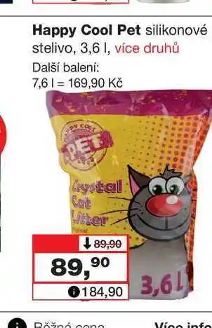 Happy cool pet silikonové stelivo, 3,6 l