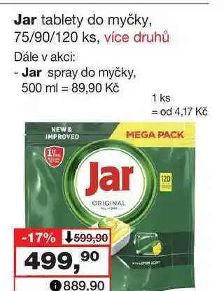 Barvy a laky drogerie Jar tablety do myčky, 75/90/120 ks nabídka