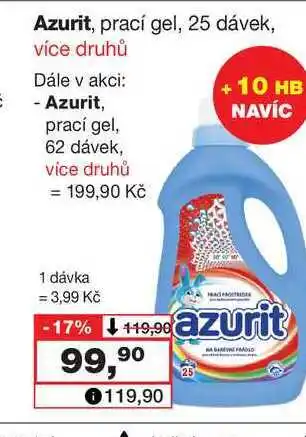 Barvy a laky drogerie Azurit, prací gel, 25 dávek nabídka